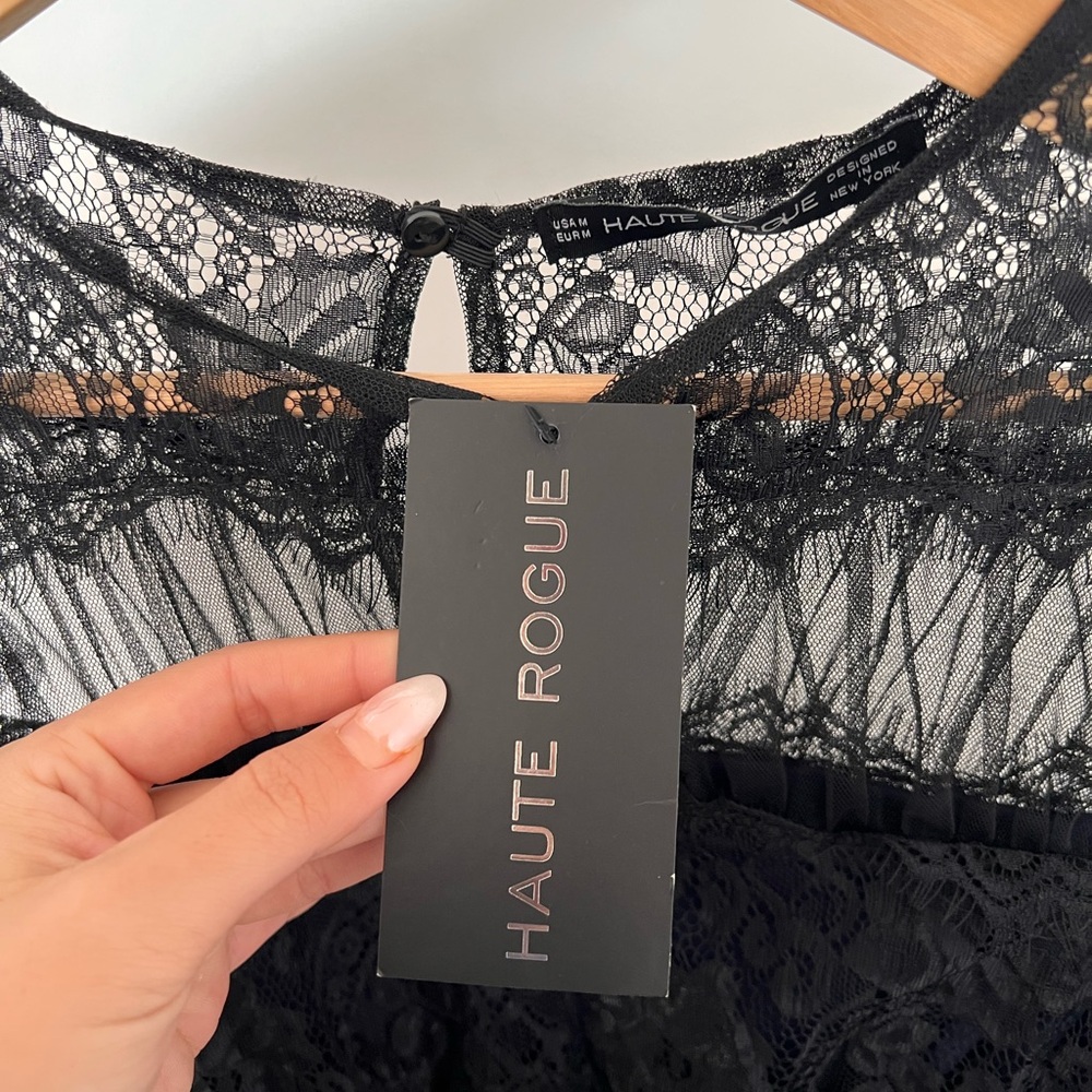 Haute Rouge Black Ruffle Mini Dress - Picture 3 of 5